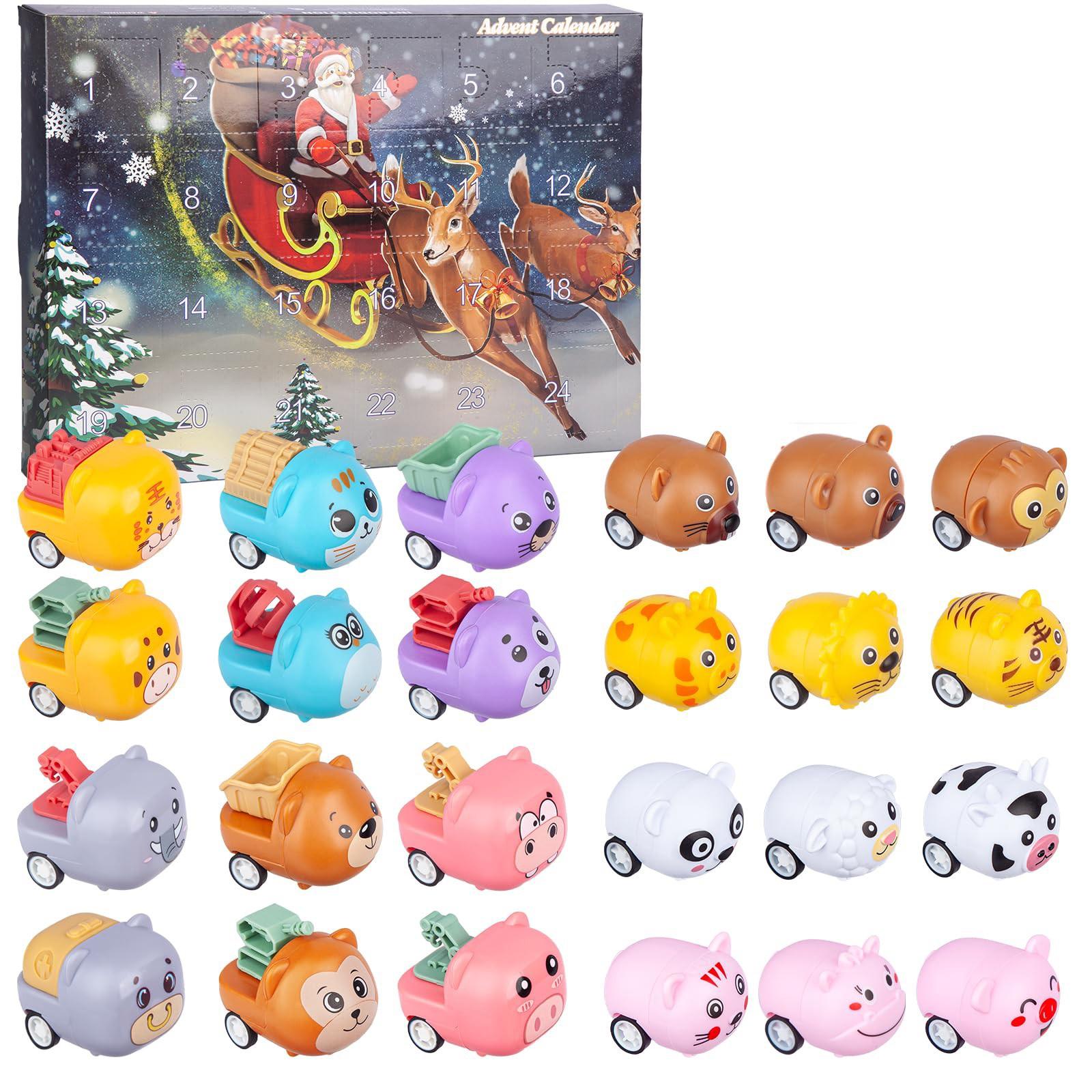 

2024 Детский Адвент-календарь - 24-дневный рождественский календарь обратного отсчета с инерционной машиной на каждый день - Детские Адвент-календари Подарки на вечеринку