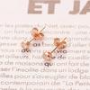 AU750 Rose Gold Opal Stud Earrings with Purple Accent - Versatile Ear Jewelry