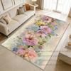 Flower Pastoral Printed Mat Home Decor Entrance Door Customizable Carpet Luxury Living Room Study Non-slip Washable Rugs Kitchen