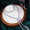 046 Elegant Freshwater Pearl Necklace with Camellia Clasp