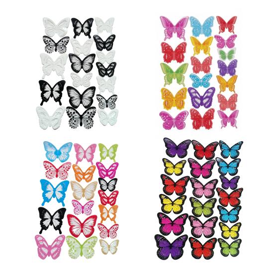 18 Pcs 3D Butterfly Wall Decor Self-Adhesive Butterfly Wall Stickers 3 Sizes Removable Room Mural Decals for DIY Crafts Bedroom Wedding Photo Prop