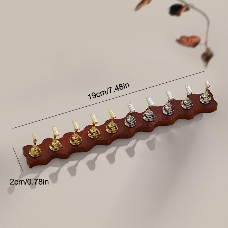 Negleutstilling Sterk Magnetisk Negleholder Falsk Negletipp Øvelsesstativ Valnøtt Trebase Holder For Kunstsalong DIY Øvelsesverktøy