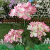 3-Head Solar Hydrangea Flower Garden Light with Colorful LEDs Waterproof Outdoor Stake Lamp