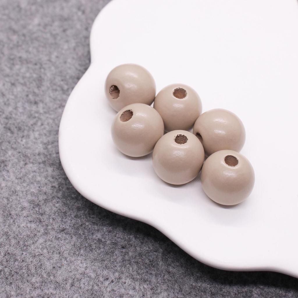 Children's Solid Color 16mm Wooden Beads - Colorful Round Beads for DIY Jewelry