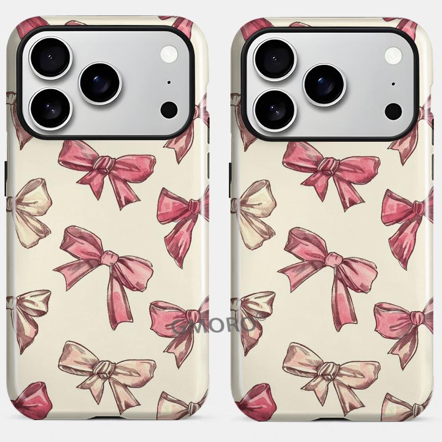 Foreign trade explosion bow magnetic mobile phone case Apple 17 two-in-one film case iPhone12 anti-drop protective case