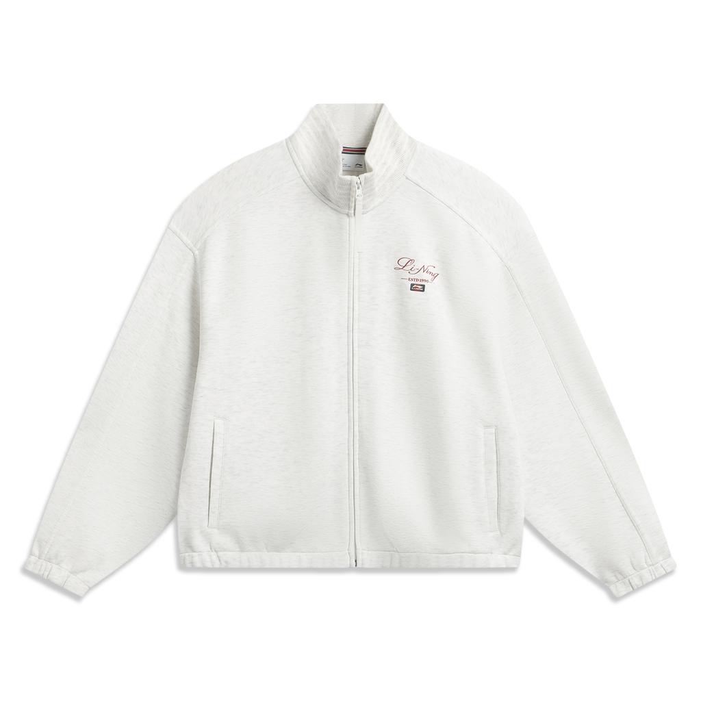 Li-Ning Sports Lifestyle Series Letter Zipper Stand Collar Versatile Loose Sweatshirt Women sweatshirt AWDW278-1