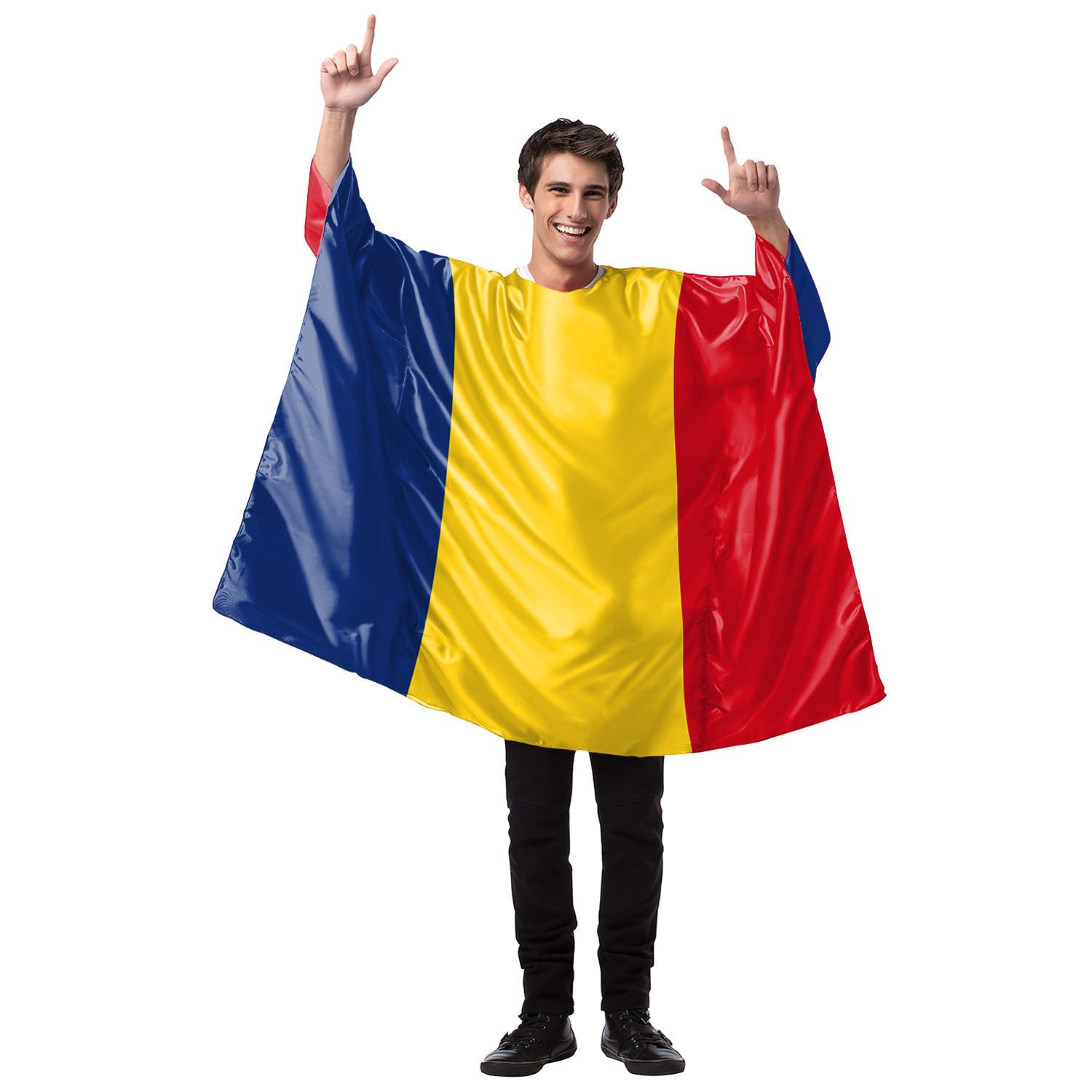 

Костюм з принтом прапора Масляного вівторка, дорослі Romania-Size M жовтий