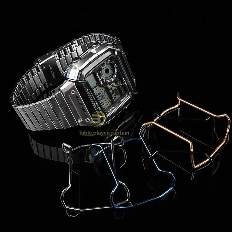 For Casio AE-1200 AE-1200WH Protective Bar Bumper AE1200/1300 Series Watch Anti-collision Bumper Stainless Steel Accessories