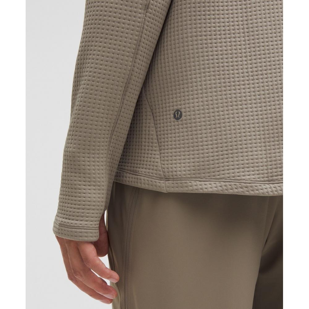 Lululemon Waffle Knit Half Zip Warm Ash Grey