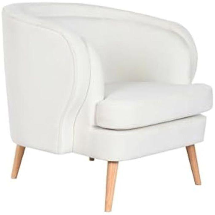 Fauteuil - DKD Home Decor - Standard - Bois - Blanc - 1 Place - Intérieur