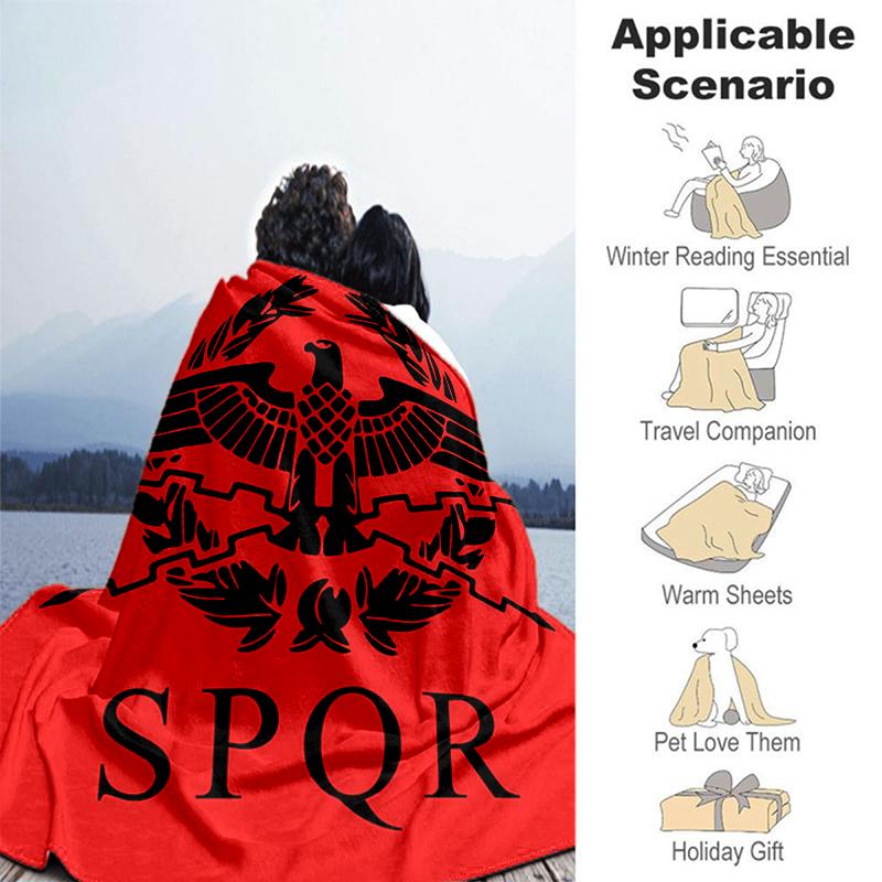 1pc Blanket SPQR Roman Eagle1 Print Design, Lightweight Blanket for Sofa, Bed- Soft &Warm, Gift for All Seasons like Christmas, Halloween