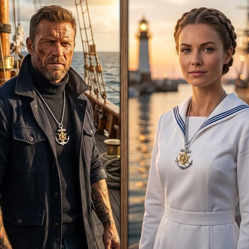 Vintage Retro Anchor Wheel Boat Ship Pendant Necklace Chain Unisex Men Women Fashion Gothic Amulet Talisman Jewelry Party Gift