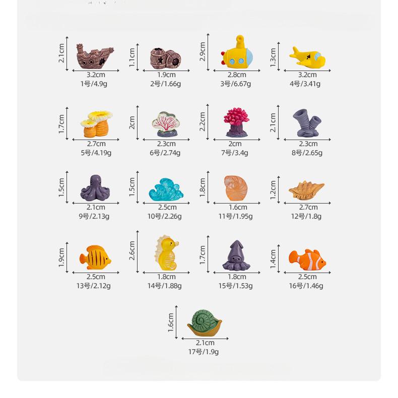 

10 шт. Креативные миниатюры морских животных, ракушки, миниатюрные фигурки, сделай сам, украшения из смолы для аквариума, фея сад, мох, террариум, микроландшафт 2-3cm разноцветный