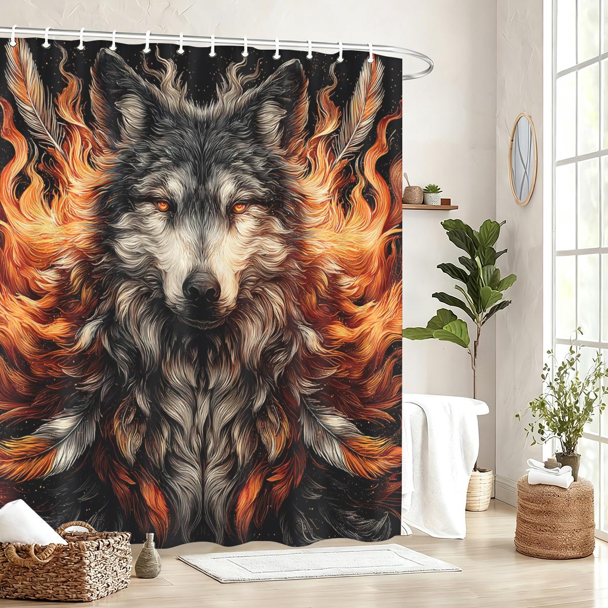 

Vivid Animal Printed Polyester Shower Curtain - Stylistic Bathroom Decor, Artistic Bath Polyester For Home Restroom W60H190(CM)-1 Pcs