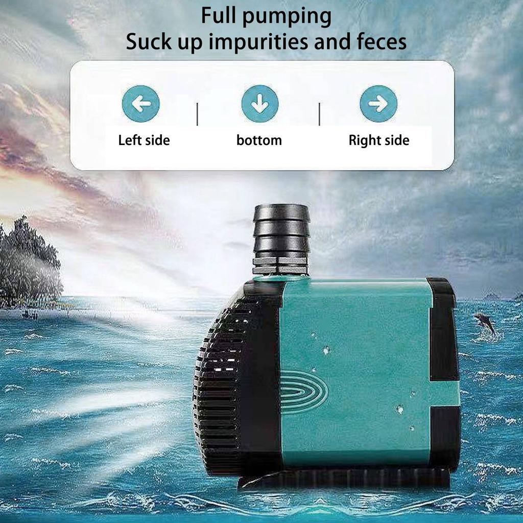 2500L/H Submersible Pump 50W Frequency Conversion Side Suction Submersible Water Pump for Aquarium EU Plug 220‑240V 60Hz