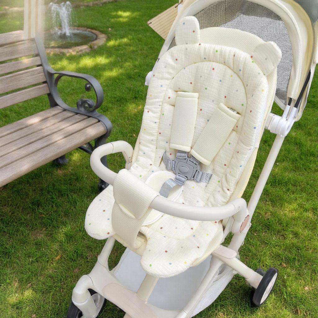 Soft Cotton Gauze Stroller Seat Cushion for Babies
