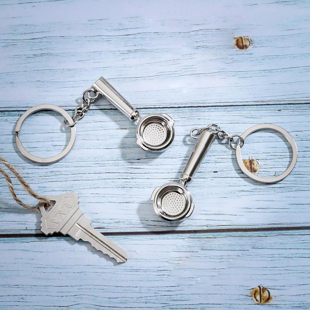 Portafilter Keychain 2-piece set (silver) car keyring