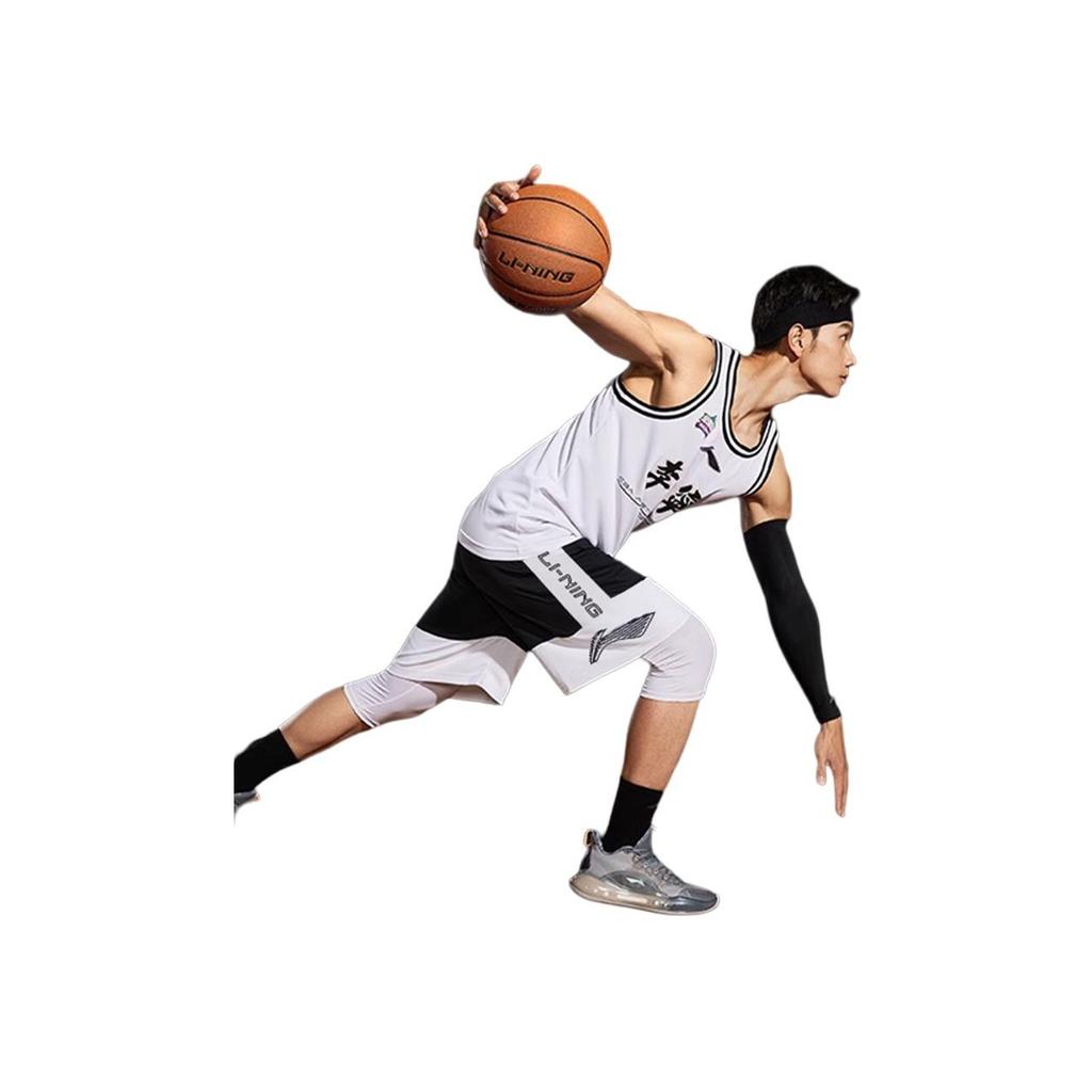 Li Ning Basketball Series Sports Quick-Dry Breathable Casual Shorts Men shorts White YAPT017-1