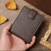 Vintage with Multiple Card Slots Short Wallet Slim PU Leather Card Holder Purses Button Closure Coin Pouch Men