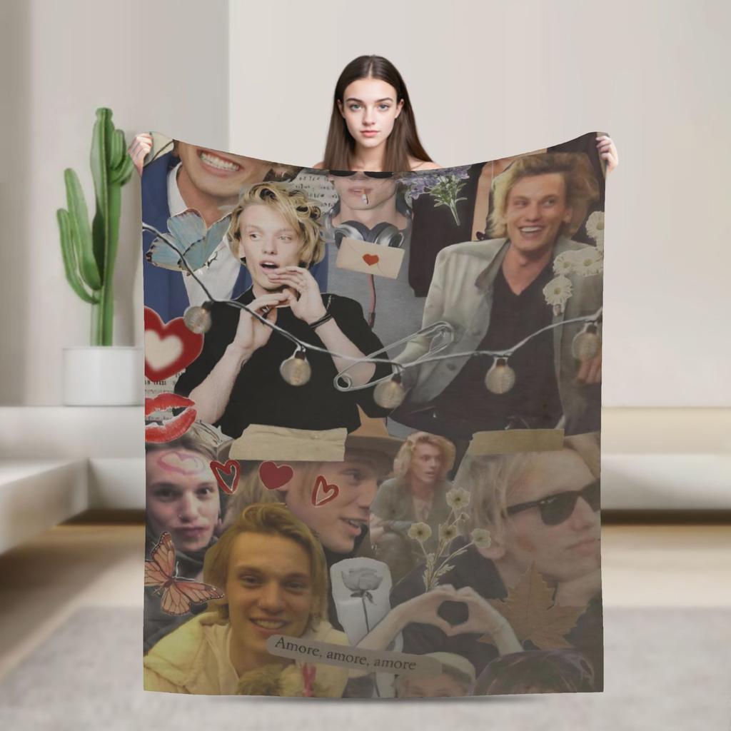 Jamie Campbell Bower  Blankets  Travel Office Flannel Bedding Throws For Living Room Super Warm Design Quality Bedspread