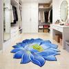 Child Safe Floor Mat 3D Lotus Realistic Flower Living Room Rug Shape Anti-Slip Area for Kitchen Bedroom Bathroom Playroom