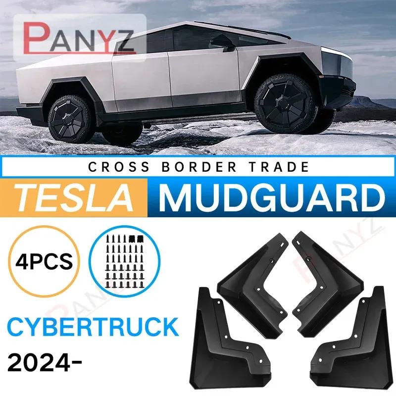 MudFlaps For Tesla Cybertruck  2024 Pickup Mudguards Mud Flaps Splash Guards Front Rear Wheels Fender Car Accessories 4Pcs