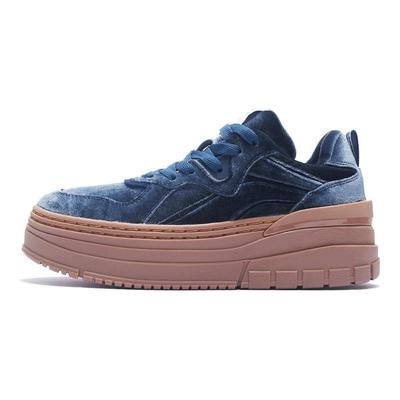 Li Ning We I Платформна тканина Замша Нековзка Зносостійка Легка Збільшена висота Низькі кросівки Жіночі кросівки Туманно-блакитні AGCS302-1