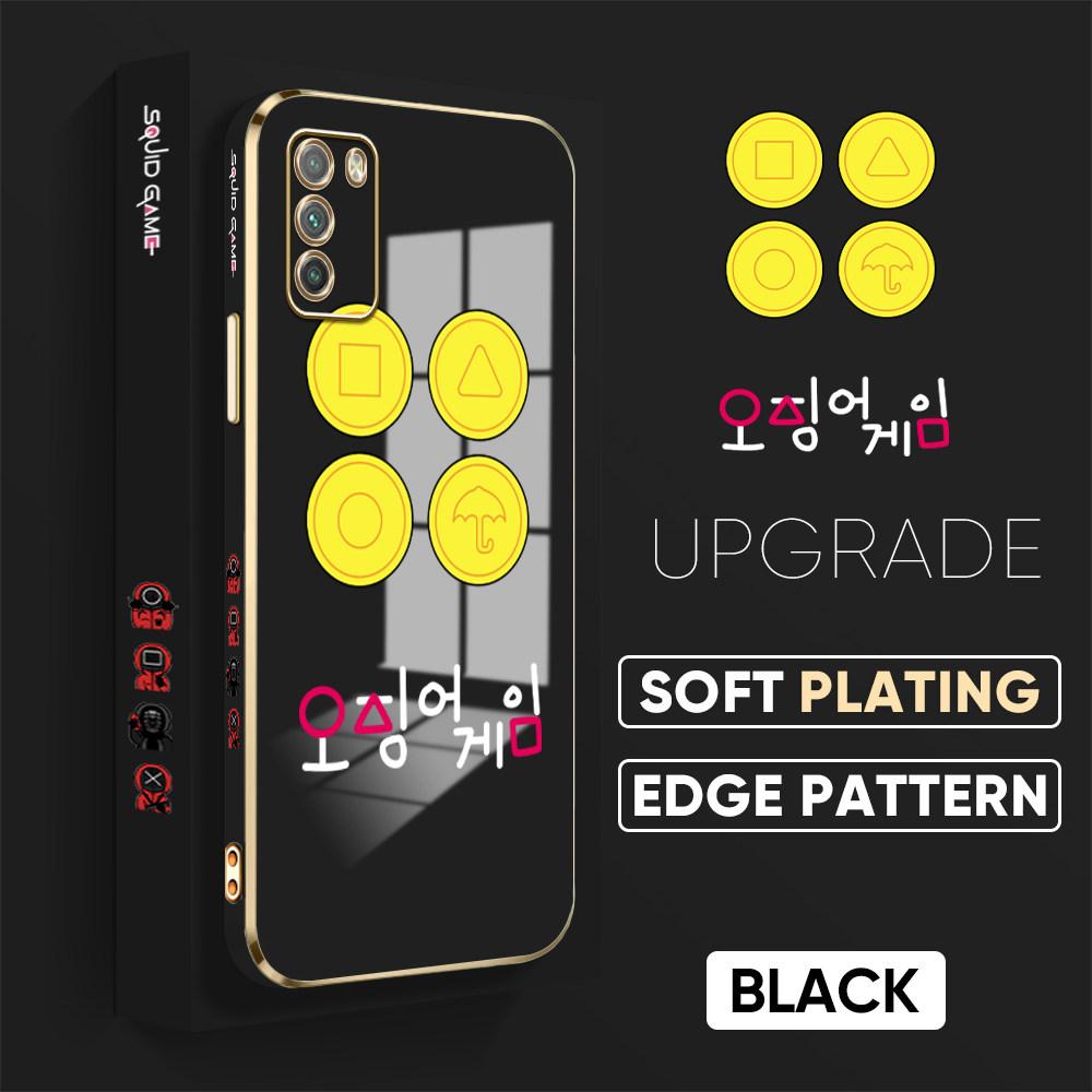 Bunte Druckmuster Quadratisches Randmuster Gehäuse Überzogene Telefonschale Luxus Überzogene Weiche Telefonhülle für Huawei Honor Xiaomi Redmi