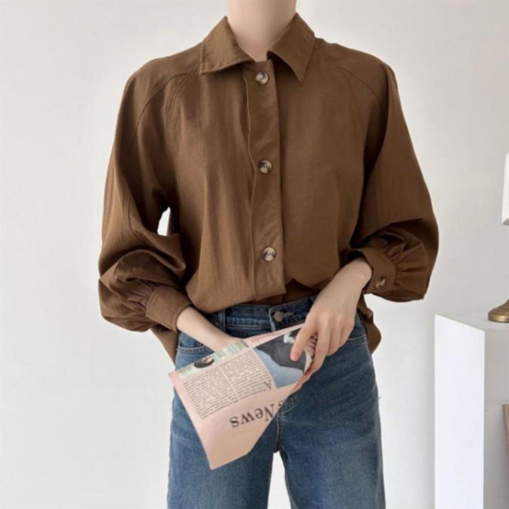 New Arrivals Open Run Women Cotton Rayon Color Block Loose Fit Shirt Blouse