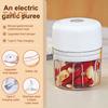 Elektrischer Knoblauchzerkleinerer, 250 ml, per USB wiederaufladbar, Mini-Gemüseprozessor mit magnetischem Sicherheitsschloss, Knoblauchzerkleinerer für kleine Küchen, Wohnmobile, Reisen und Camping