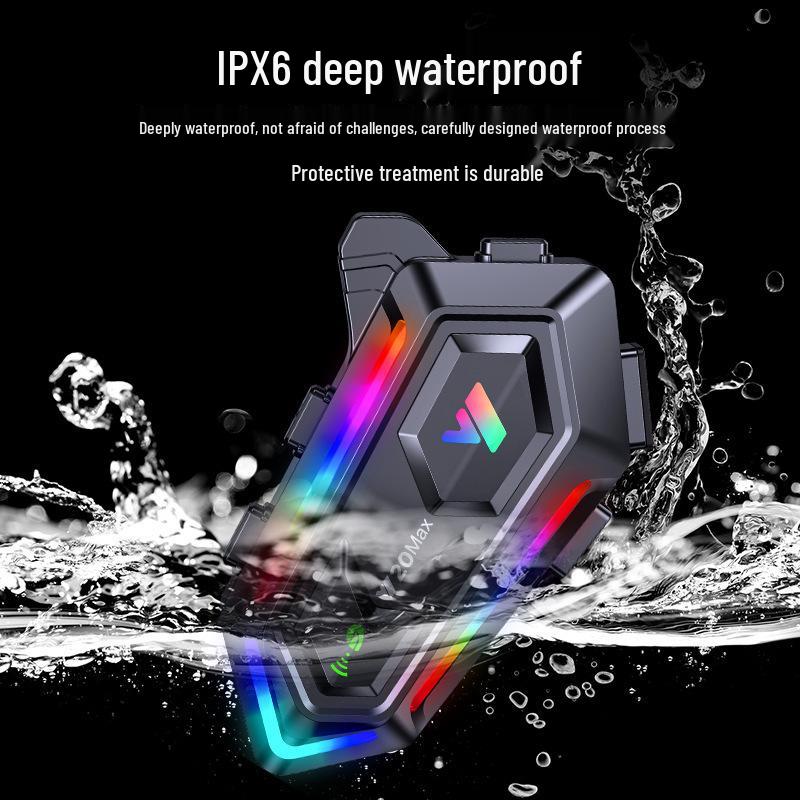 Y20MAX Motorcycle Helmet Bluetooth Intercom Headset with SOS Light