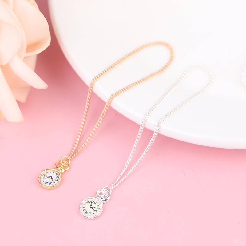 Collana Mini Casa delle Bambole Creativa Orologio da Taschino Collana in Oro Orologio da Taschino Personalità