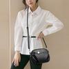 Lychee Pattern Soft Leather Messenger Bag Female