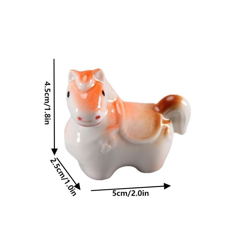 Ceramic Chopsticks Pillow Cartoon Chinese Zodiac Horse Chopstick Rest Home Decoration Chopsticks Chopsticks Holder Spoon Holder