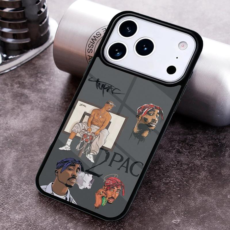 Rapper 2pac Singer Tupac Phone Case for iPhone 17 16 15 Pro Max Air 14 13 12 11 Plus Shockproof Capa Cover