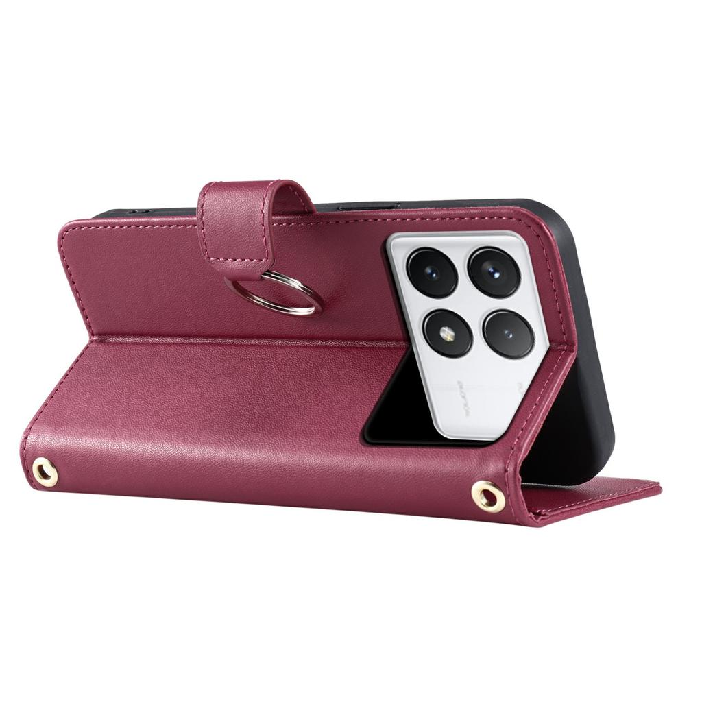 For Xiaomi Poco X6 Pro 5G/Redmi K70E 5G Crossbody Leather Case Wallet Stand Rhombus Mobile Cover