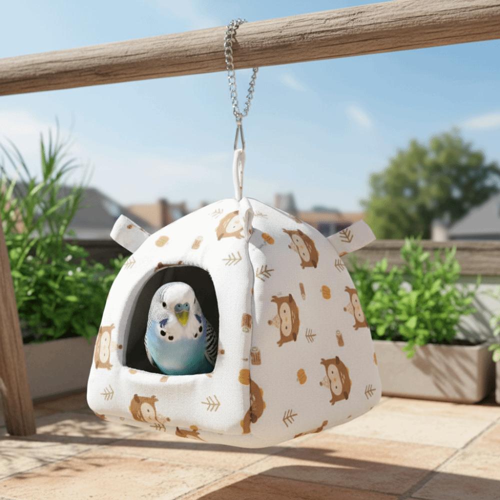 Print Design Parrot Hanging Hammock Cartoon Hamster Cage Nest Sleeping Bed Cave  for Pet Cage