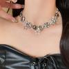 Punk Beaded Button Star Tassels Necklace for Women Y2K Silver Color Pentagram Exquisite Charms Choker Sweet Cool Jewelry Gifts