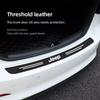 5Pcs Leather Car Door Sticker Carbon Fiber Threshold Anti Scratch For Jeep Grand Cherokee Wrangler JK Gladiator Compass Renegade