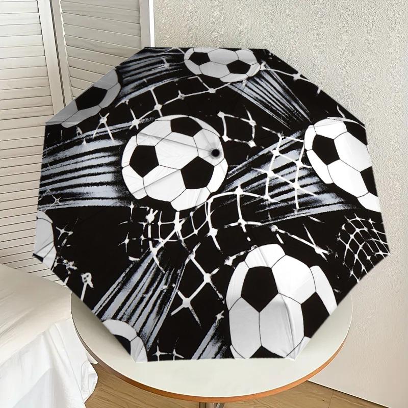 1PC Soccer Ball Automatic Open/Close Umbrella with Windproof, 8-Rib Sturdy Canopy, Durable Ribs, Fashionable Design,1278a