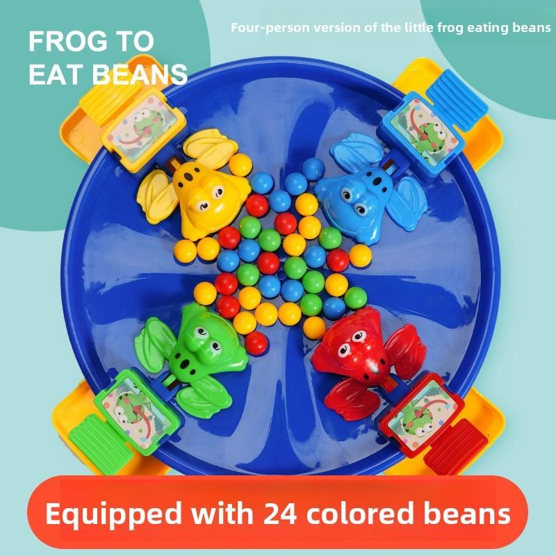 Frog Eating Beans Family Interactive Desk Game With Plastic Material For Kids And Teens