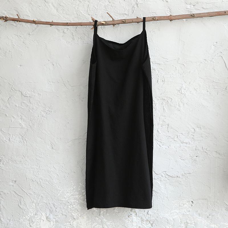 

2025 Весна/Лето Женский Универсальный Хлопково-Льняной Жилет Миди Камзол One Size чёрный