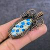 K2 Azurite Gemstone Copper Wire Wrap Jewelry Pendant 2.36" T0B53