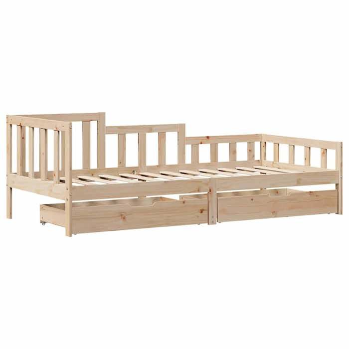 VidaXL Daybed with Drawers Without Mattress 80x200 Cm Solid Wood 3302104