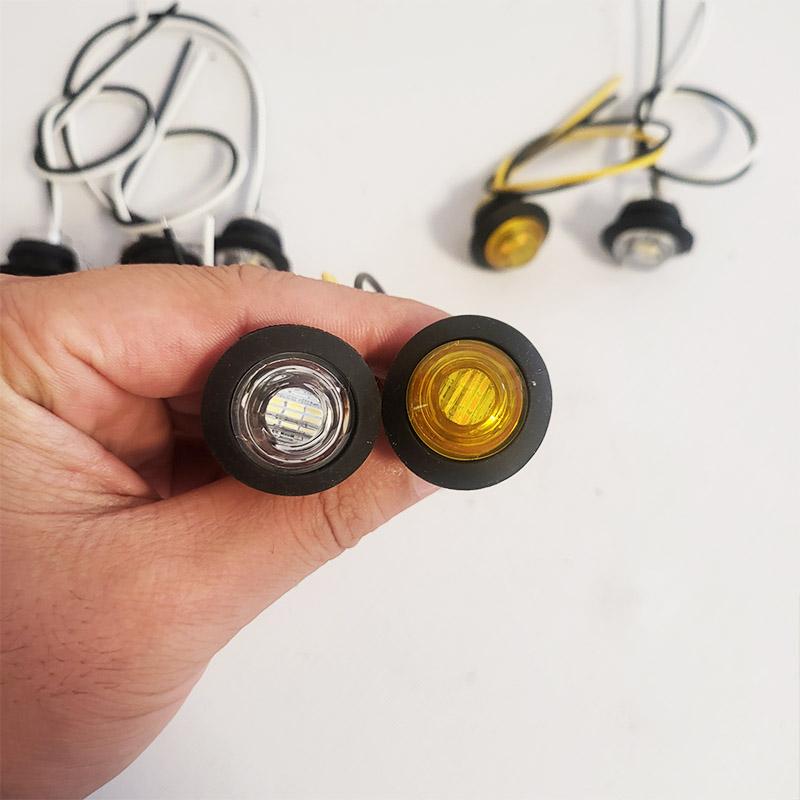 HQ 2pcs 12/24V LED Side Marker light Indicator LED Bullet Light Truck Trailer Lorry Tail light 3/4" LED Marker Clearance Light