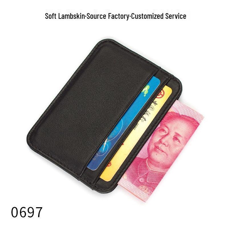 Mini Sheepskin Card Holder: Lightweight Genuine Leather Coin Purse, Soft & Stylish with Wet Oil Wax Finish