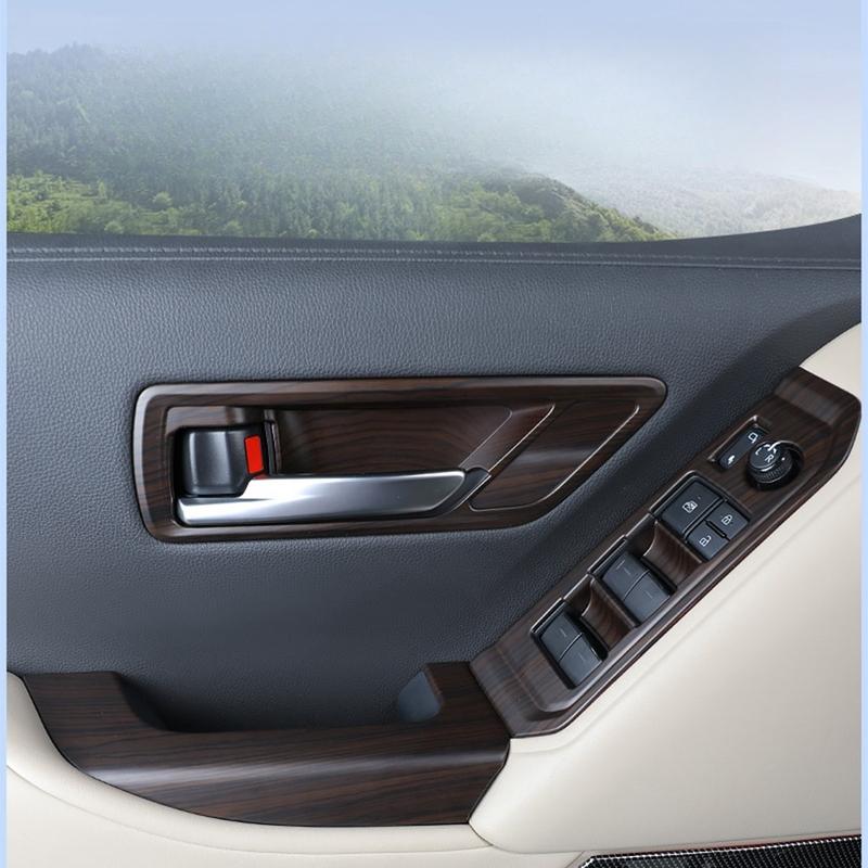 For Land Cruiser LC300 2022 2023 Peach Wood Grain Interior Trim Gear Head Cover Steering Wheel Frame Car Door Handle Sticker