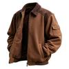 Men's Solid Color Pocket Zipper Jacket Men's Sports Large Size Casual Jacket