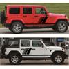 Pair Left & Right Car Body Door Side Skirt Vinyl Sticker Stripe Decals Kit Black