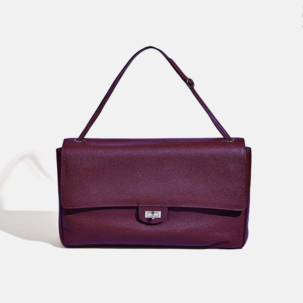 High-end and Elegant Single-shoulder Underarm Handbag Made of Genuine Leather, Women's Bag with A Flap Closure Casually
